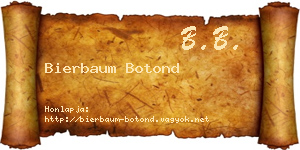 Bierbaum Botond névjegykártya
